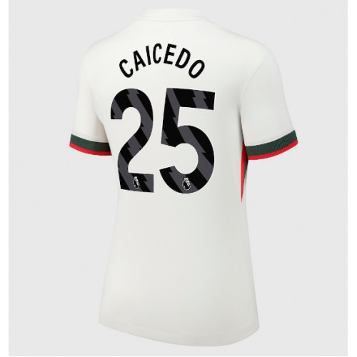 Stroje piłkarskie Chelsea Moises Caicedo #25 Koszulka Wyjazdowej dla damskie 2025-26 Krótki Rękaw